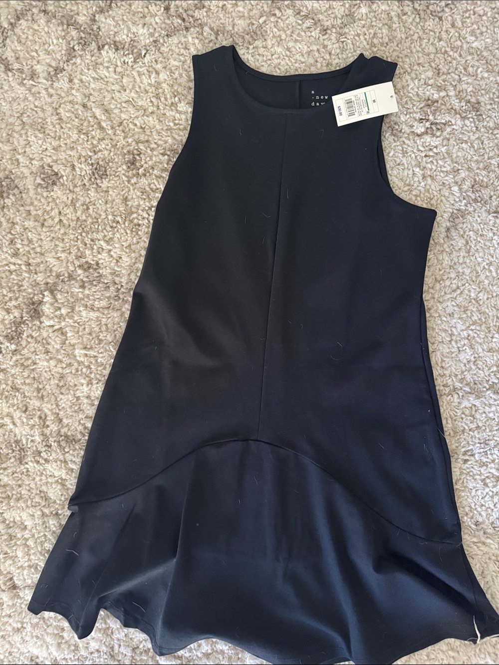 A New Day Women's Black Sleeveless Flounce Hem Dress